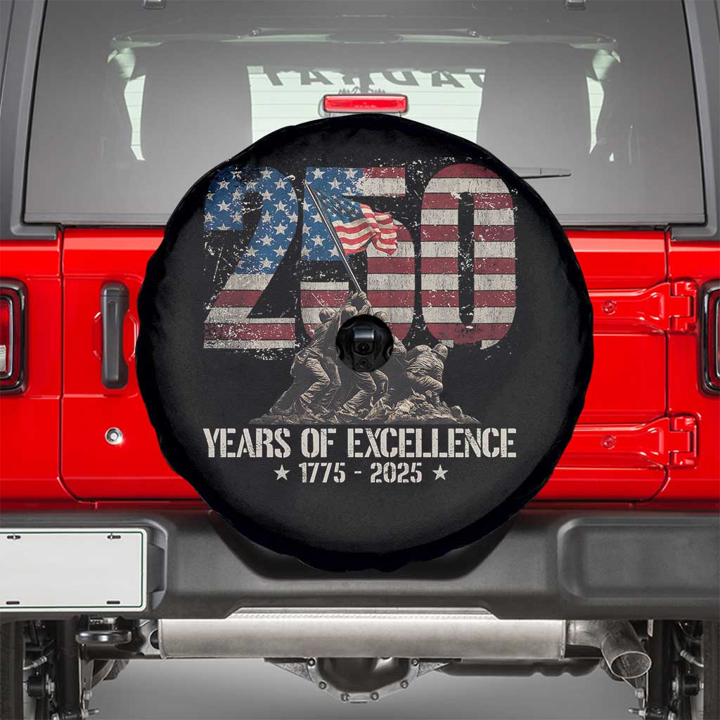 250 Years Of Excellence Spare Tire Cover 250th US Military Birthday Iwo Jima - Wonder Print Shop
