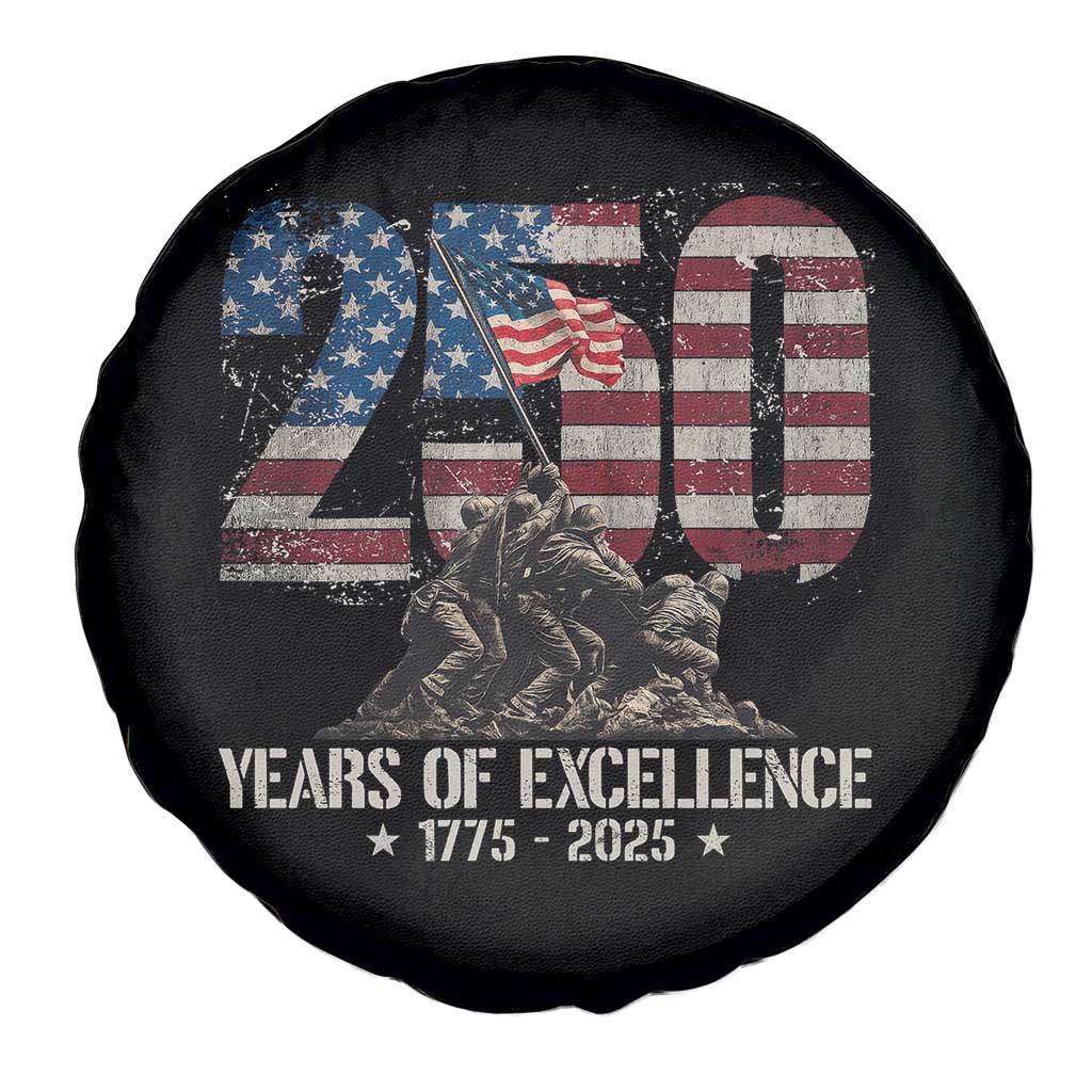 250 Years Of Excellence Spare Tire Cover 250th US Military Birthday Iwo Jima - Wonder Print Shop