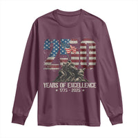 250 Years Of Excellence Long Sleeve Shirt 250th US Military Birthday Iwo Jima - Wonder Print Shop
