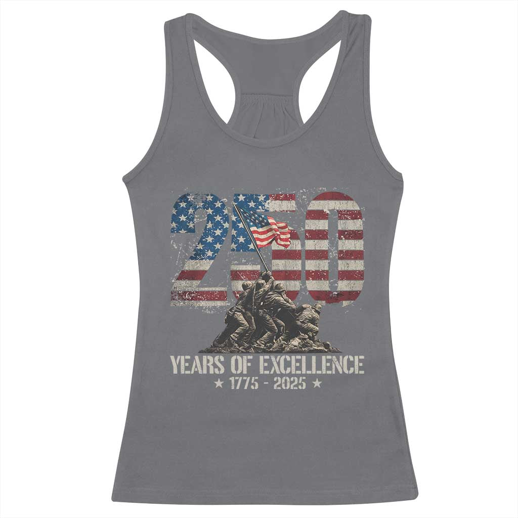 250 Years Of Excellence Racerback Tank Top 250th US Military Birthday Iwo Jima - Wonder Print Shop