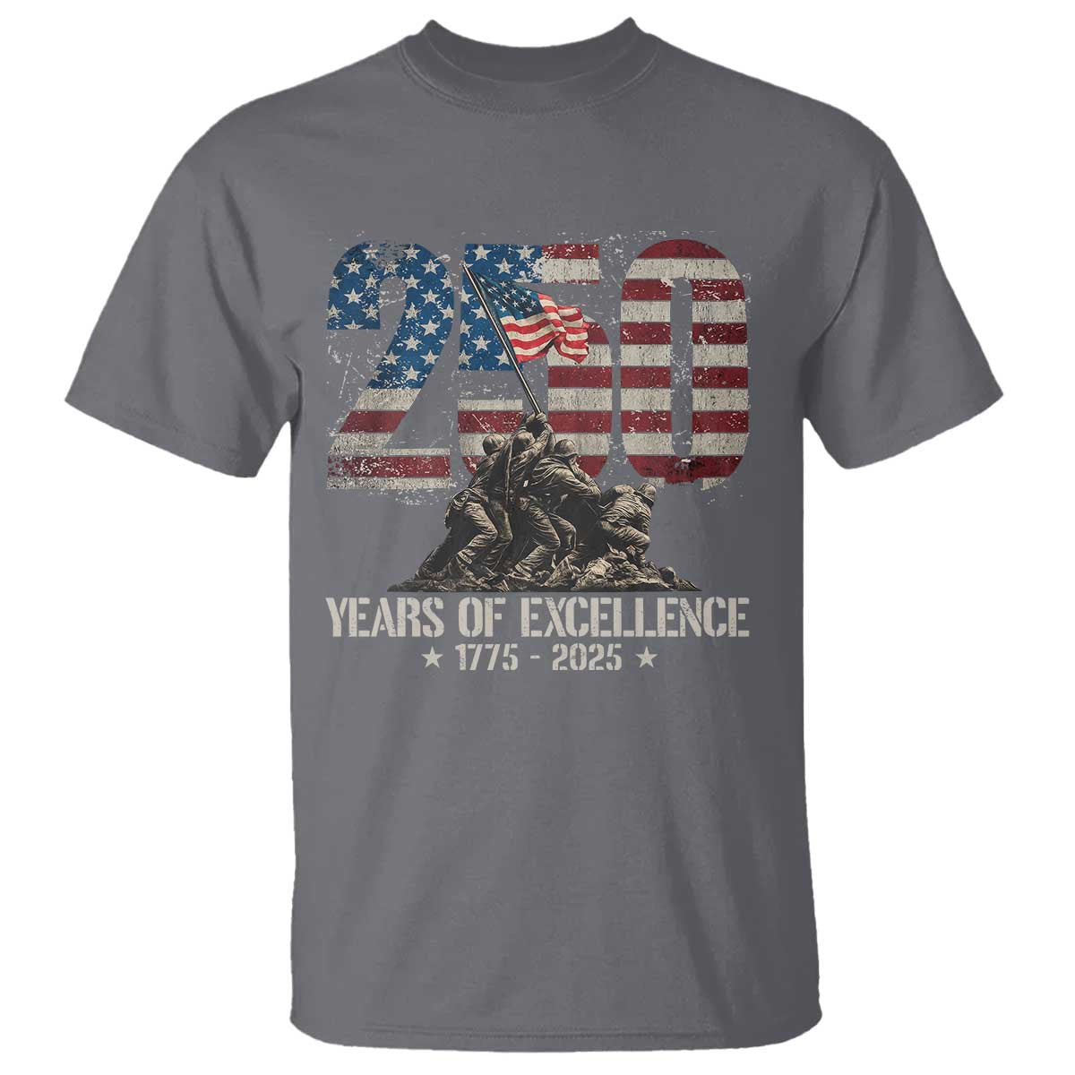 250 Years Of Excellence T Shirt 250th US Military Birthday Iwo Jima - Wonder Print Shop