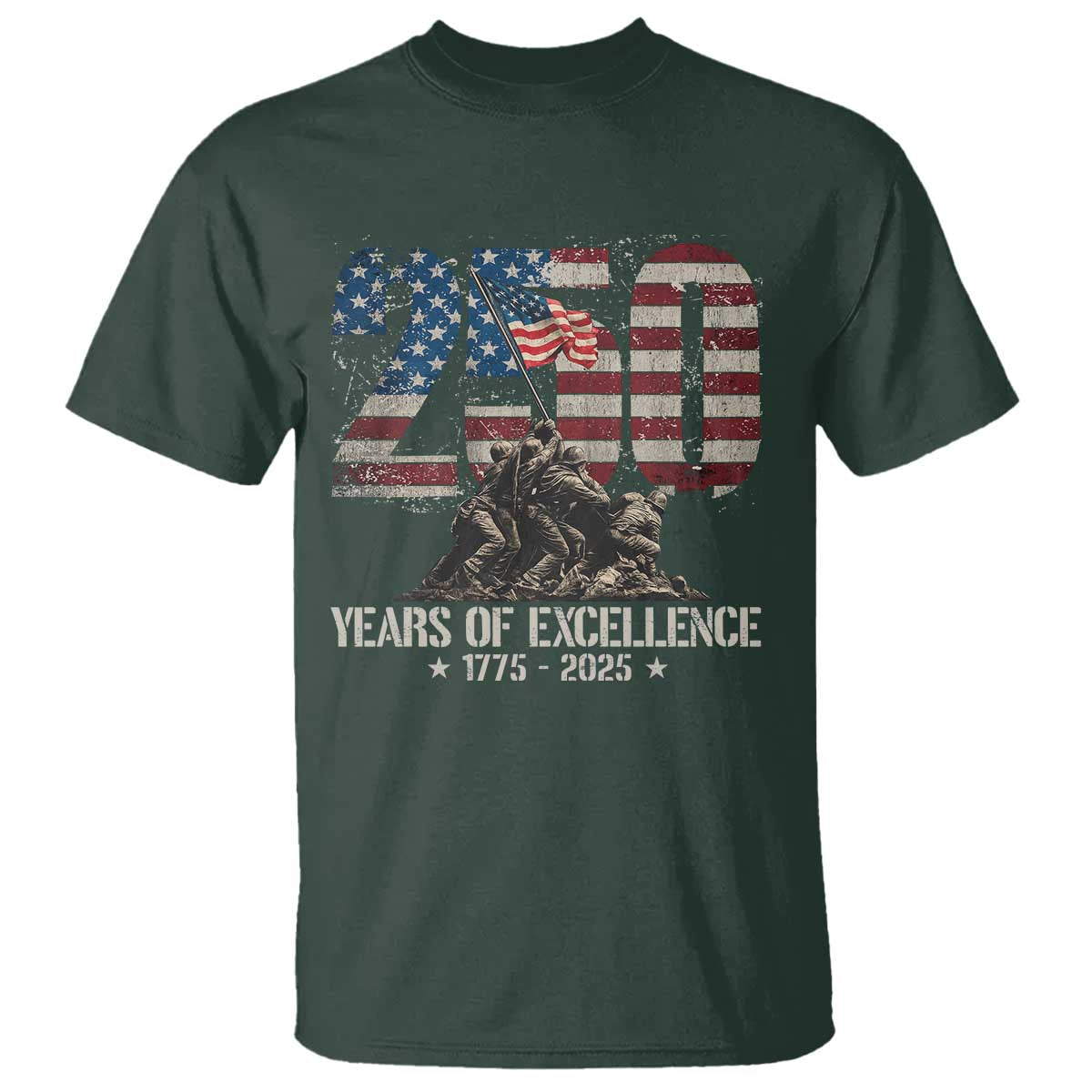250 Years Of Excellence T Shirt 250th US Military Birthday Iwo Jima - Wonder Print Shop