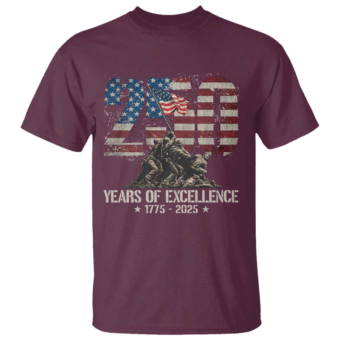 250 Years Of Excellence T Shirt 250th US Military Birthday Iwo Jima - Wonder Print Shop