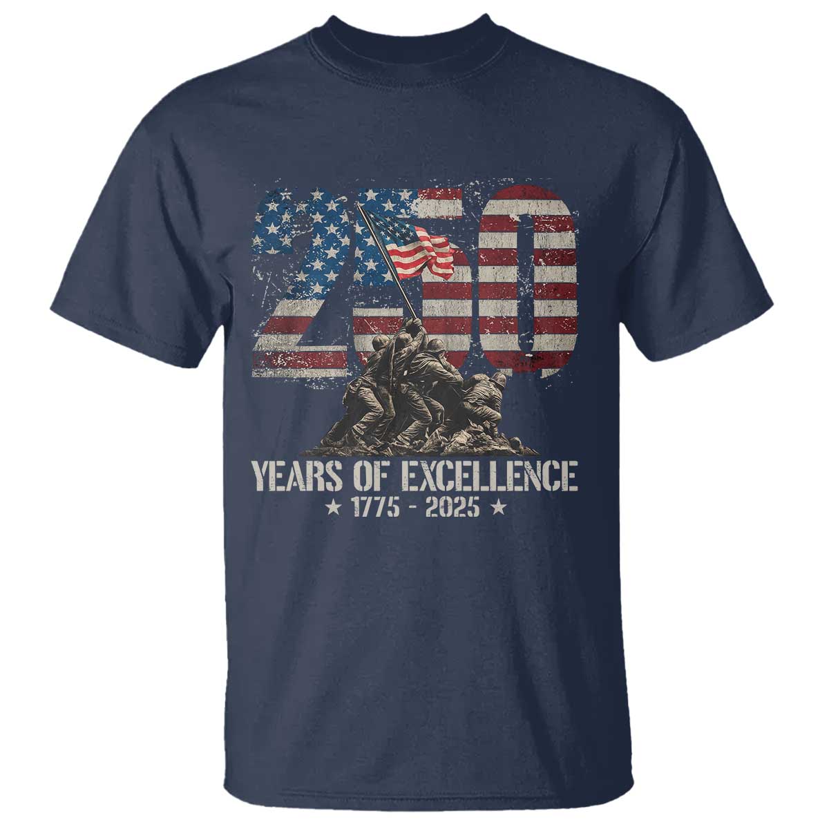 250 Years Of Excellence T Shirt 250th US Military Birthday Iwo Jima - Wonder Print Shop