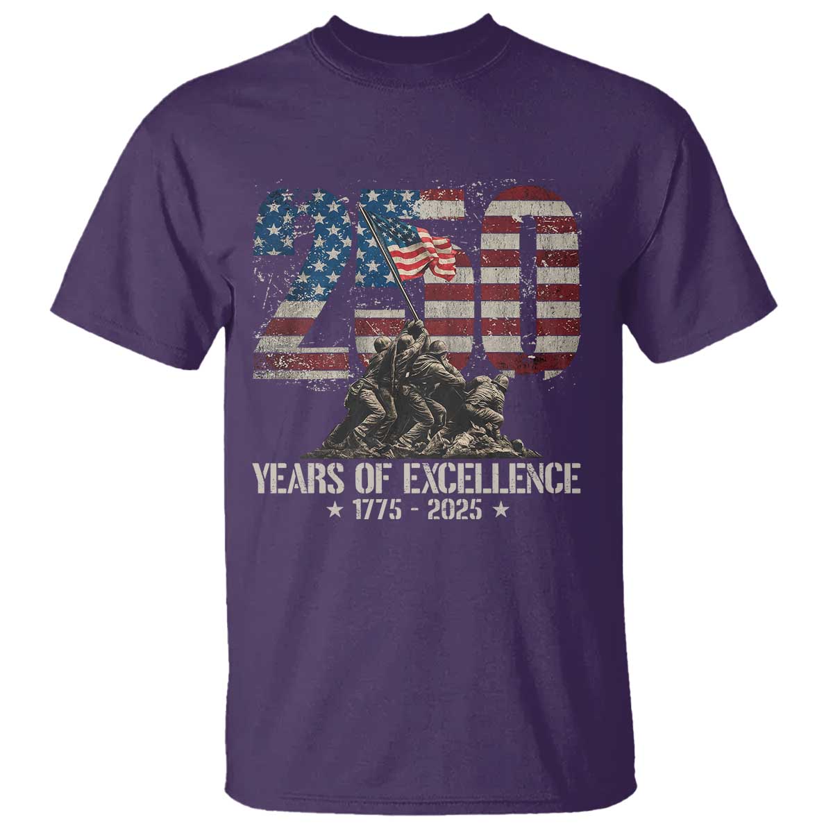 250 Years Of Excellence T Shirt 250th US Military Birthday Iwo Jima - Wonder Print Shop