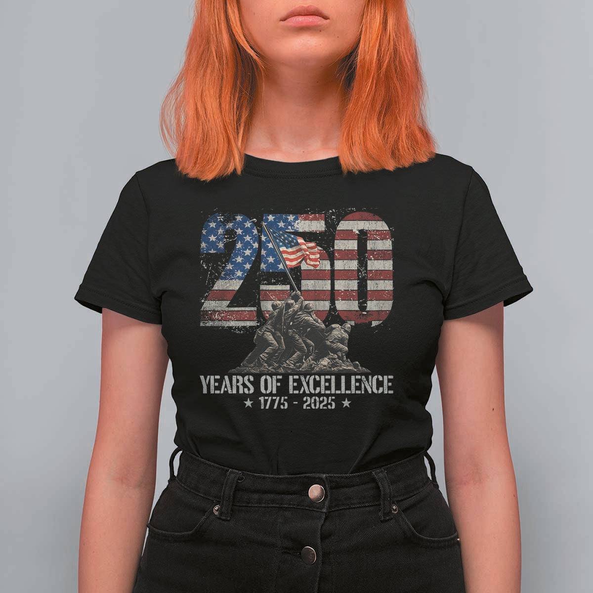 250 Years Of Excellence T Shirt For Women 250th US Military Birthday Iwo Jima - Wonder Print Shop