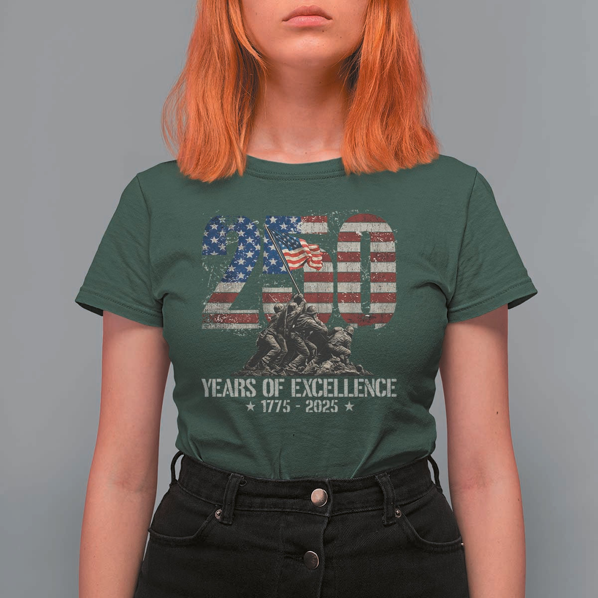 250 Years Of Excellence T Shirt For Women 250th US Military Birthday Iwo Jima - Wonder Print Shop