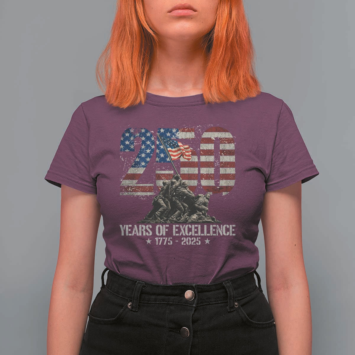 250 Years Of Excellence T Shirt For Women 250th US Military Birthday Iwo Jima - Wonder Print Shop