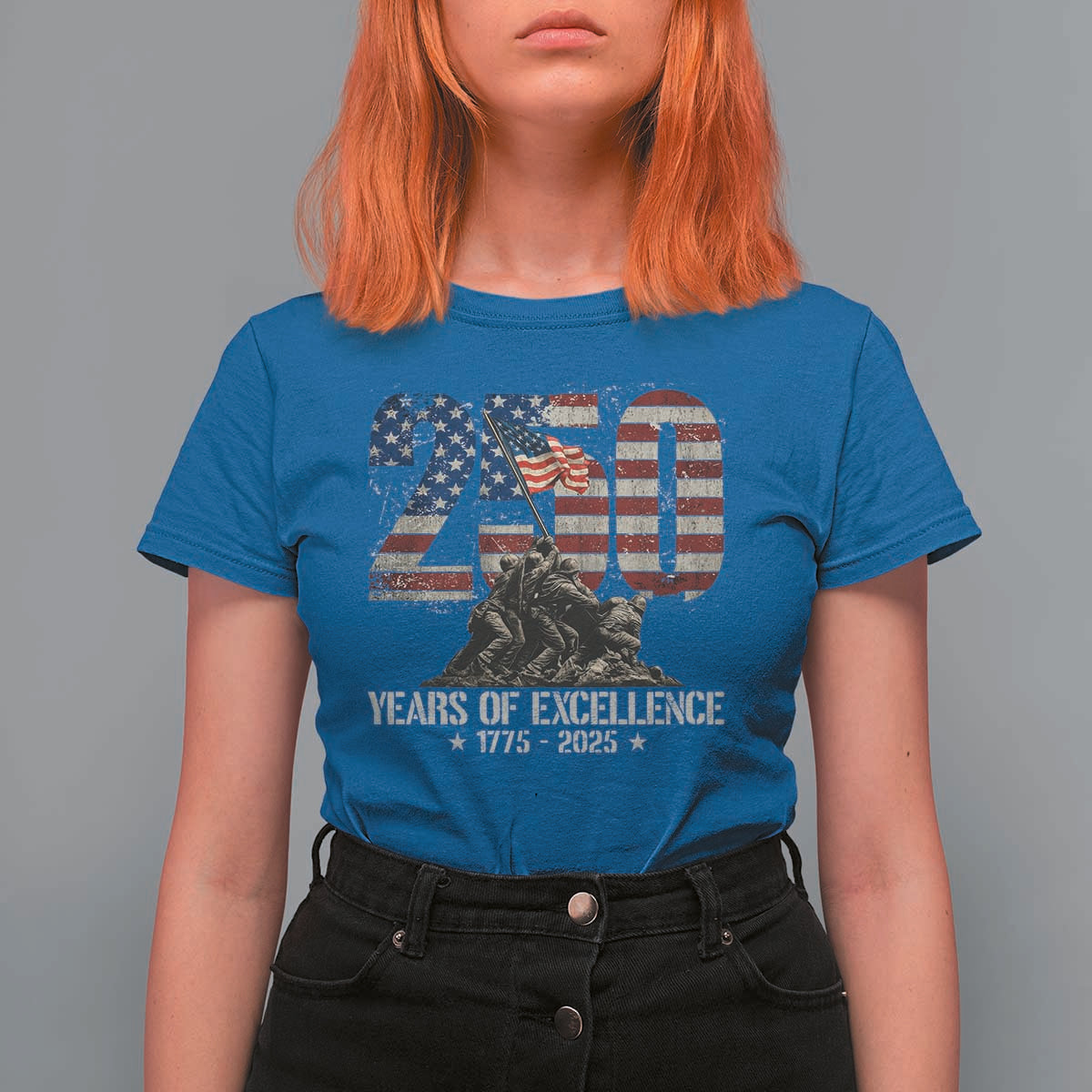 250 Years Of Excellence T Shirt For Women 250th US Military Birthday Iwo Jima - Wonder Print Shop
