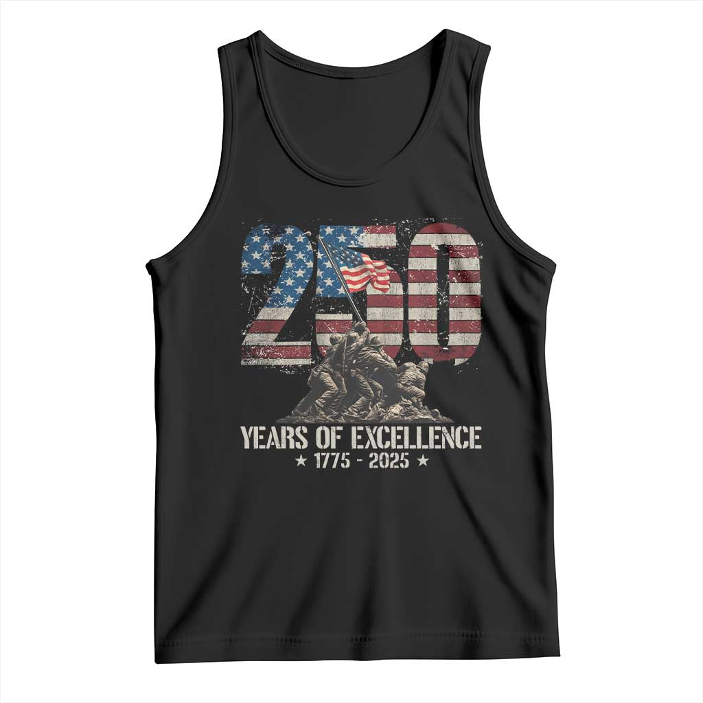 250 Years Of Excellence Tank Top 250th US Military Birthday Iwo Jima - Wonder Print Shop