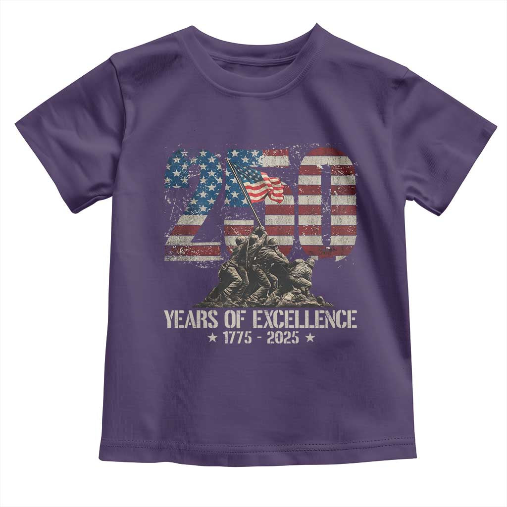 250 Years Of Excellence Toddler T Shirt 250th US Military Birthday Iwo Jima - Wonder Print Shop