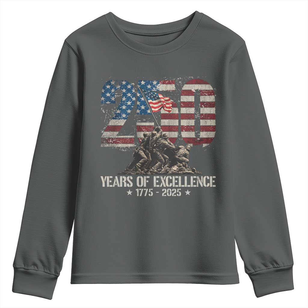 250 Years Of Excellence Youth Sweatshirt 250th US Military Birthday Iwo Jima - Wonder Print Shop