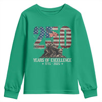 250 Years Of Excellence Youth Sweatshirt 250th US Military Birthday Iwo Jima - Wonder Print Shop
