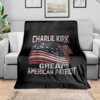 Charlie Kirk Throw Blanket Great American Patriot American Flag - Wonder Print Shop