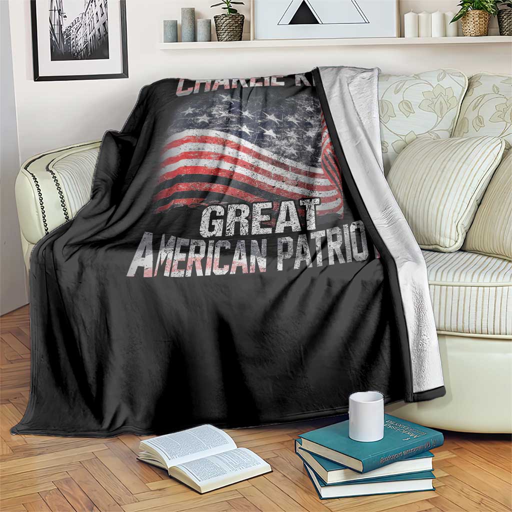 Charlie Kirk Throw Blanket Great American Patriot American Flag - Wonder Print Shop