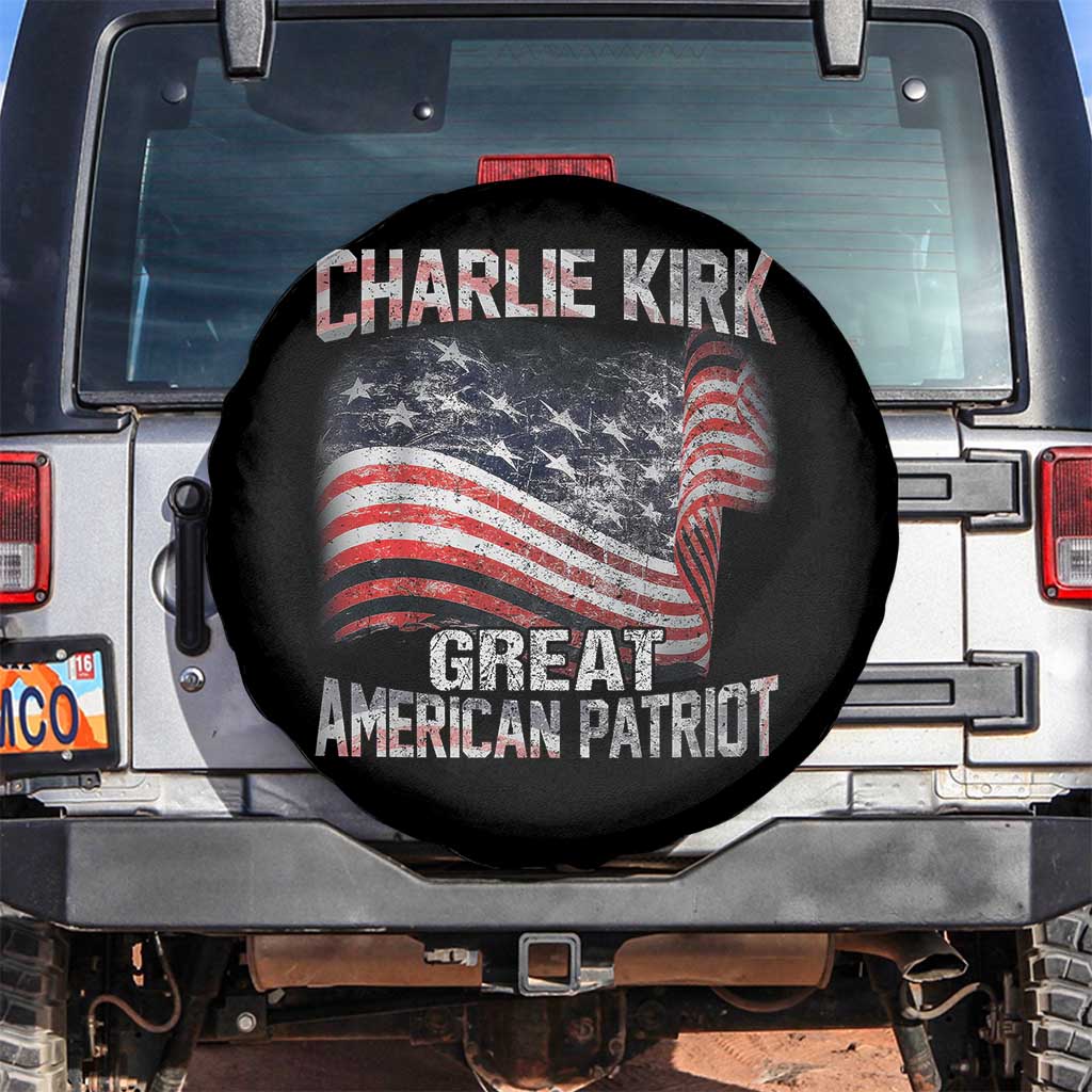 Charlie Kirk Spare Tire Cover Great American Patriot American Flag - Wonder Print Shop