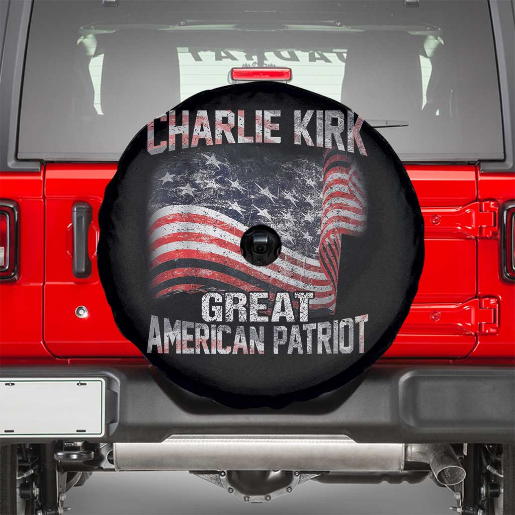 Charlie Kirk Spare Tire Cover Great American Patriot American Flag - Wonder Print Shop