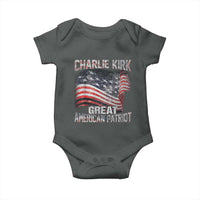 Charlie Kirk Baby Onesie Great American Patriot American Flag - Wonder Print Shop