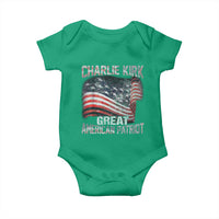 Charlie Kirk Baby Onesie Great American Patriot American Flag - Wonder Print Shop