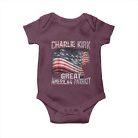 Charlie Kirk Baby Onesie Great American Patriot American Flag - Wonder Print Shop
