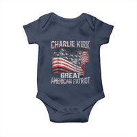 Charlie Kirk Baby Onesie Great American Patriot American Flag - Wonder Print Shop