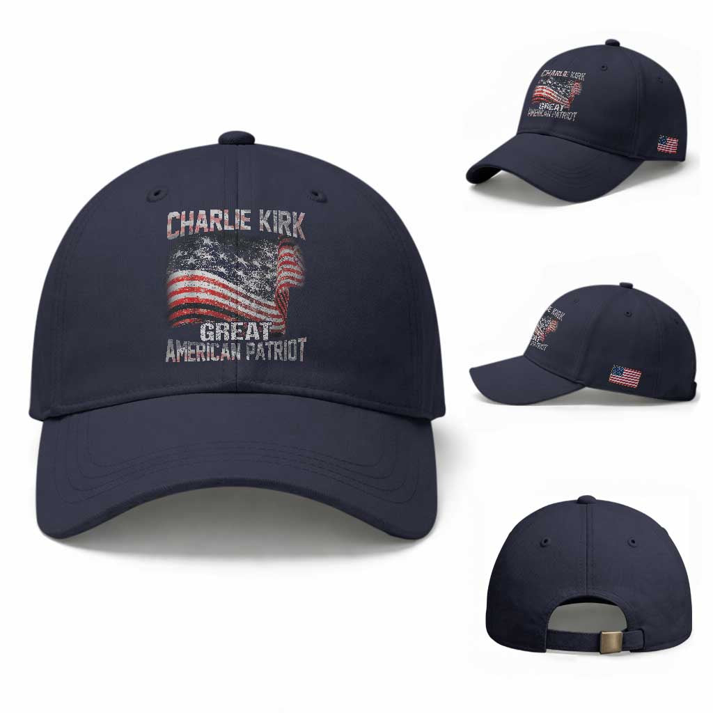 Charlie Kirk Baseball Cap Great American Patriot American Flag