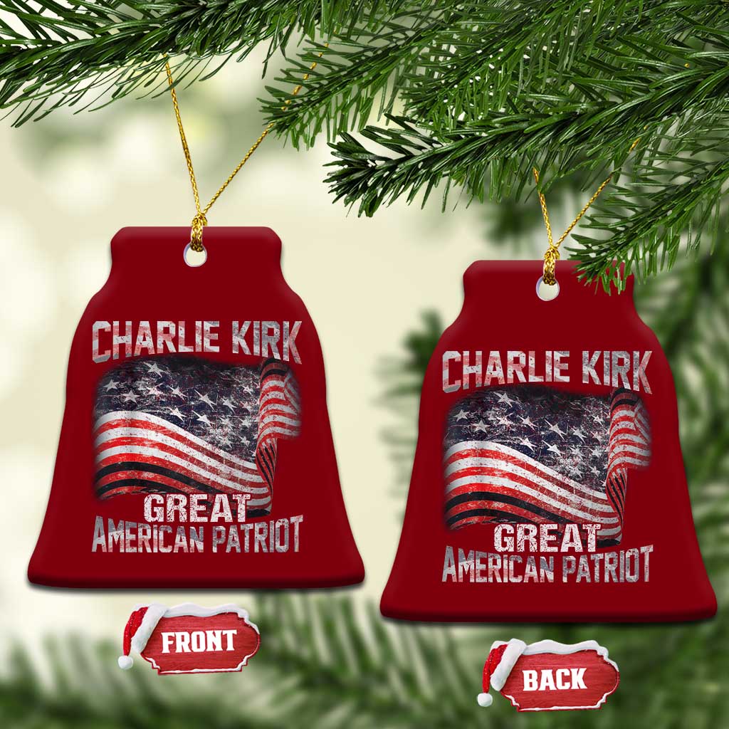 Charlie Kirk Ceramic Ornament Great American Patriot American Flag - Wonder Print Shop