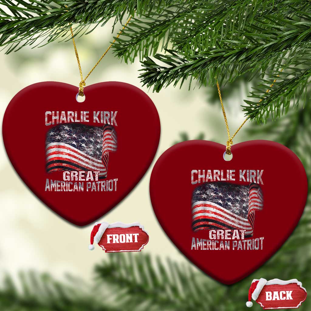 Charlie Kirk Ceramic Ornament Great American Patriot American Flag - Wonder Print Shop