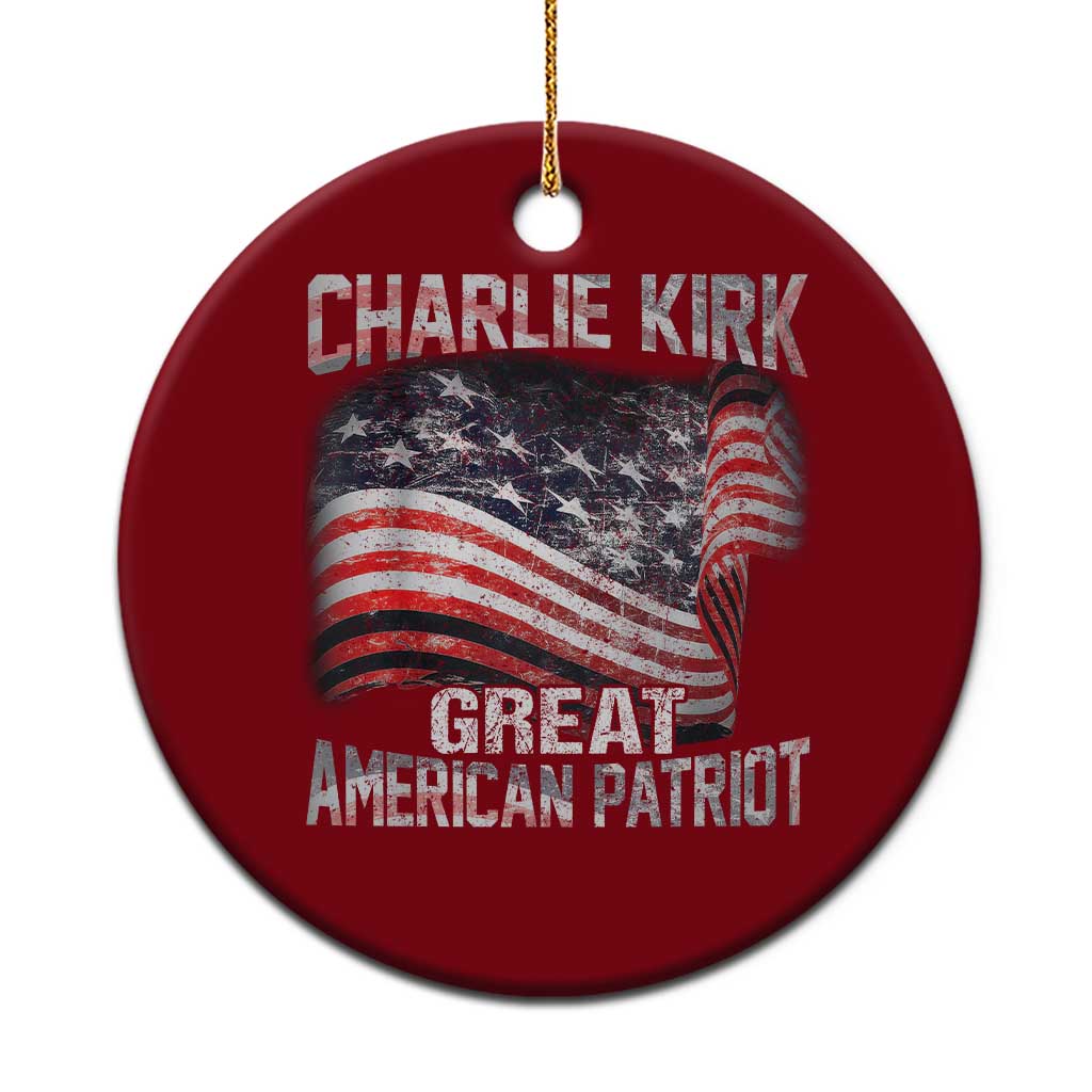 Charlie Kirk Ceramic Ornament Great American Patriot American Flag - Wonder Print Shop