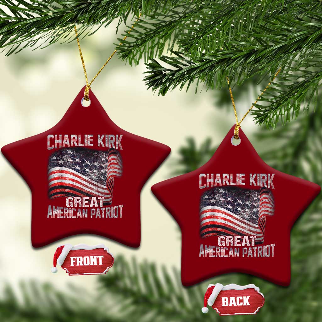 Charlie Kirk Ceramic Ornament Great American Patriot American Flag - Wonder Print Shop