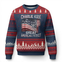 Charlie Kirk Ugly Christmas Sweater Great American Patriot American Flag - Wonder Print Shop