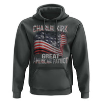 Charlie Kirk Hoodie Great American Patriot American Flag - Wonder Print Shop