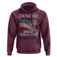 Charlie Kirk Hoodie Great American Patriot American Flag - Wonder Print Shop
