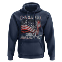 Charlie Kirk Hoodie Great American Patriot American Flag - Wonder Print Shop