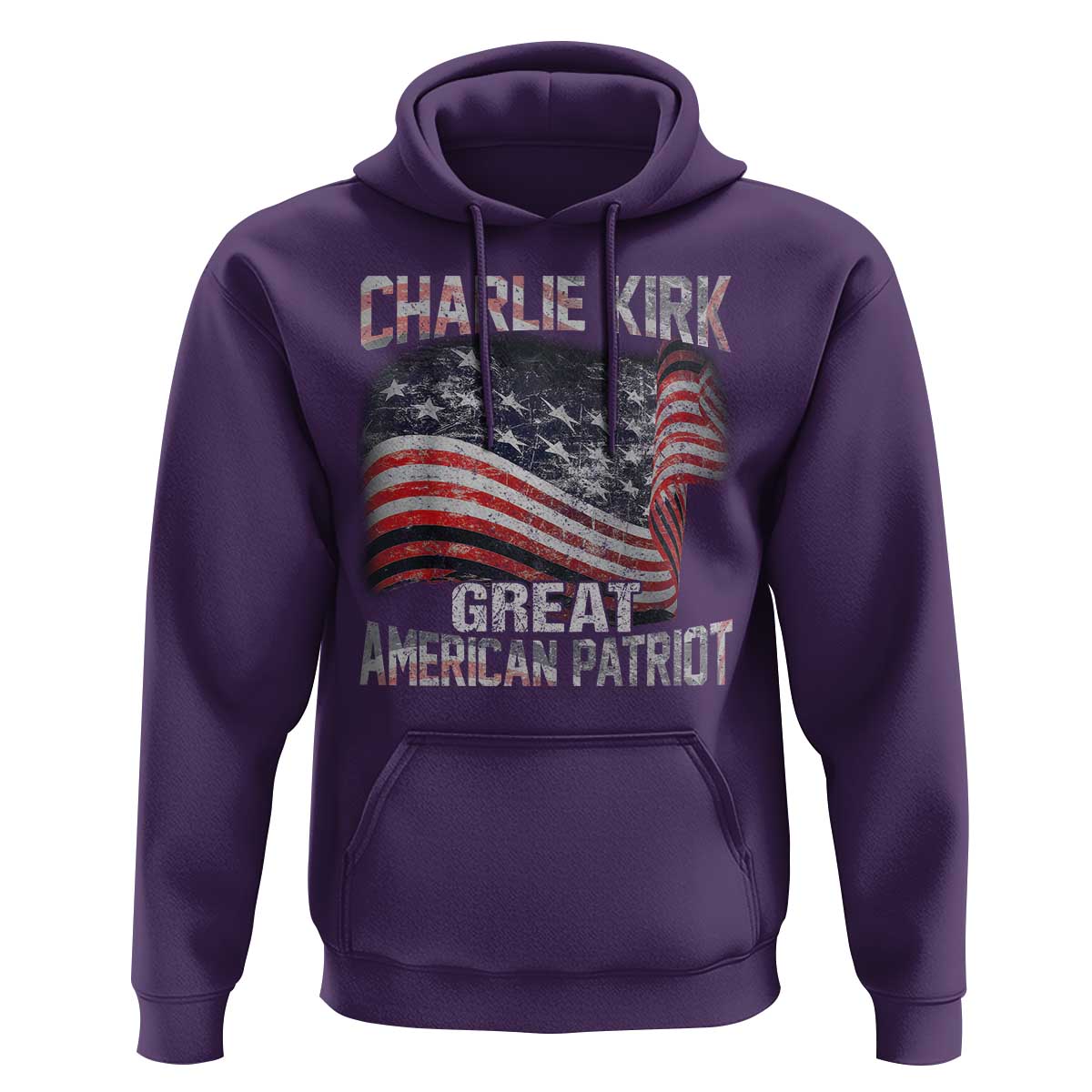 Charlie Kirk Hoodie Great American Patriot American Flag - Wonder Print Shop