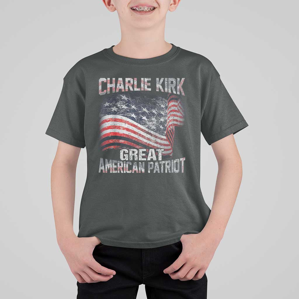 Charlie Kirk T Shirt For Kid Great American Patriot American Flag - Wonder Print Shop