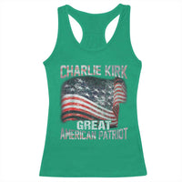 Charlie Kirk Racerback Tank Top Great American Patriot American Flag - Wonder Print Shop