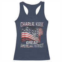 Charlie Kirk Racerback Tank Top Great American Patriot American Flag - Wonder Print Shop