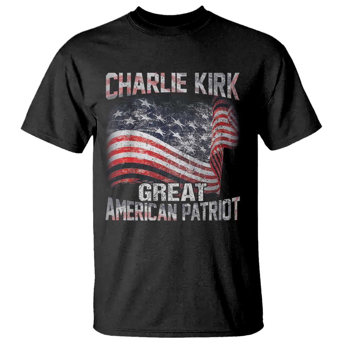 Charlie Kirk T Shirt Great American Patriot American Flag - Wonder Print Shop