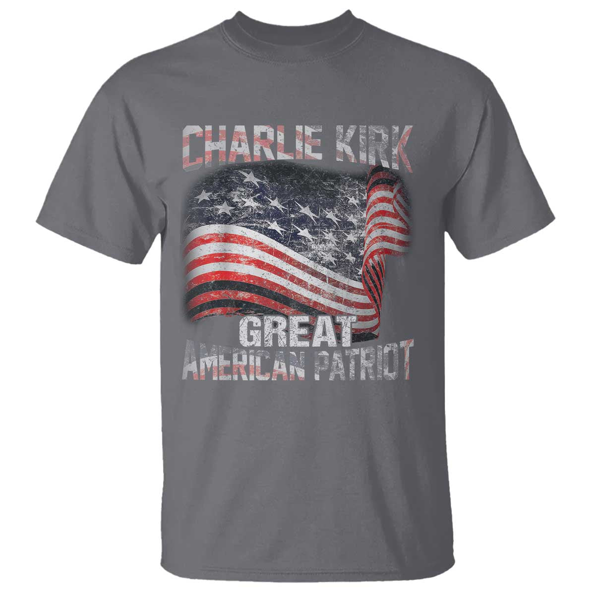 Charlie Kirk T Shirt Great American Patriot American Flag - Wonder Print Shop