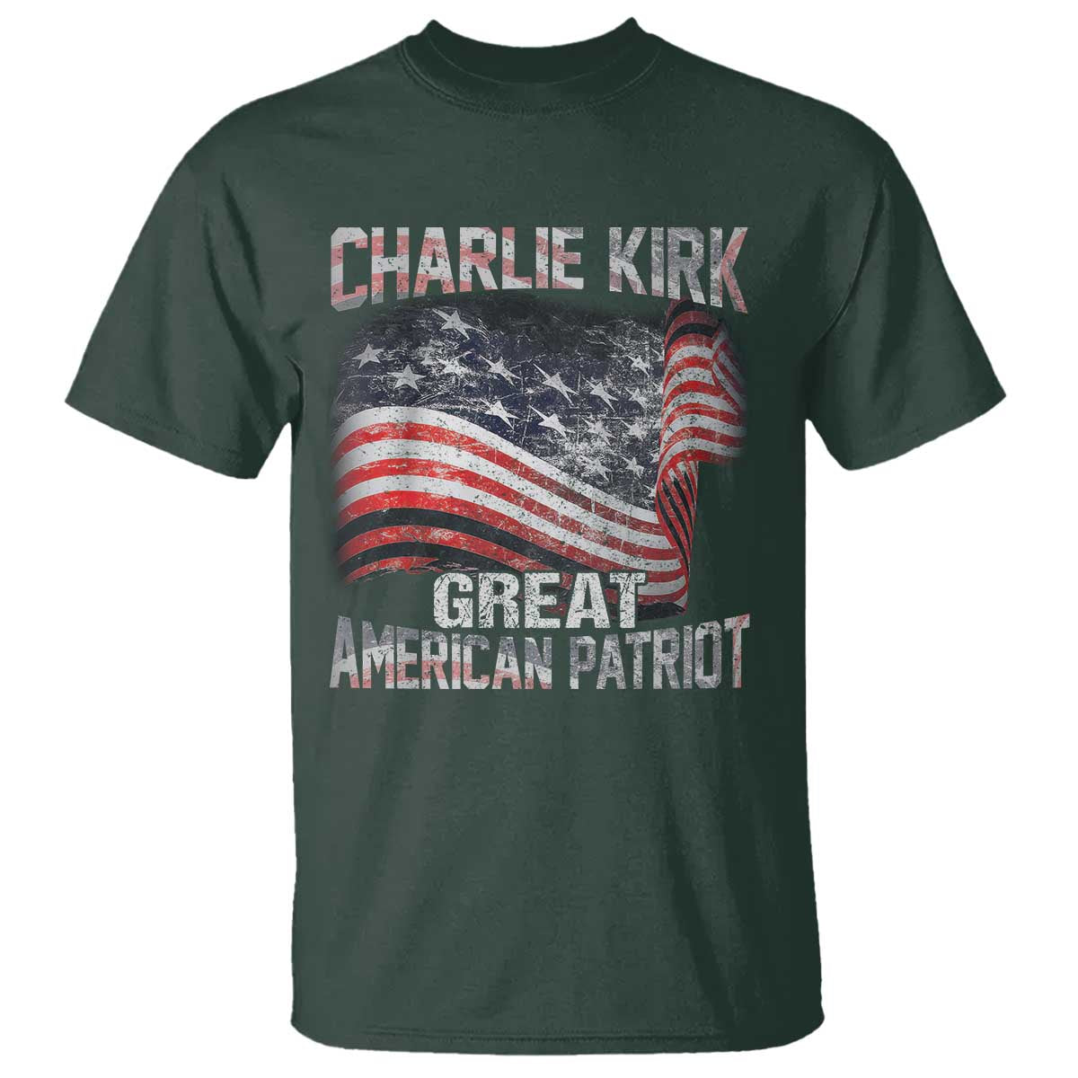 Charlie Kirk T Shirt Great American Patriot American Flag - Wonder Print Shop