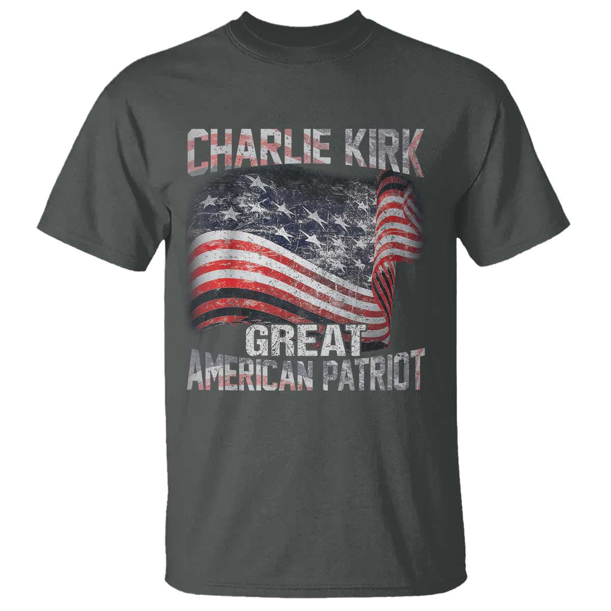 Charlie Kirk T Shirt Great American Patriot American Flag - Wonder Print Shop
