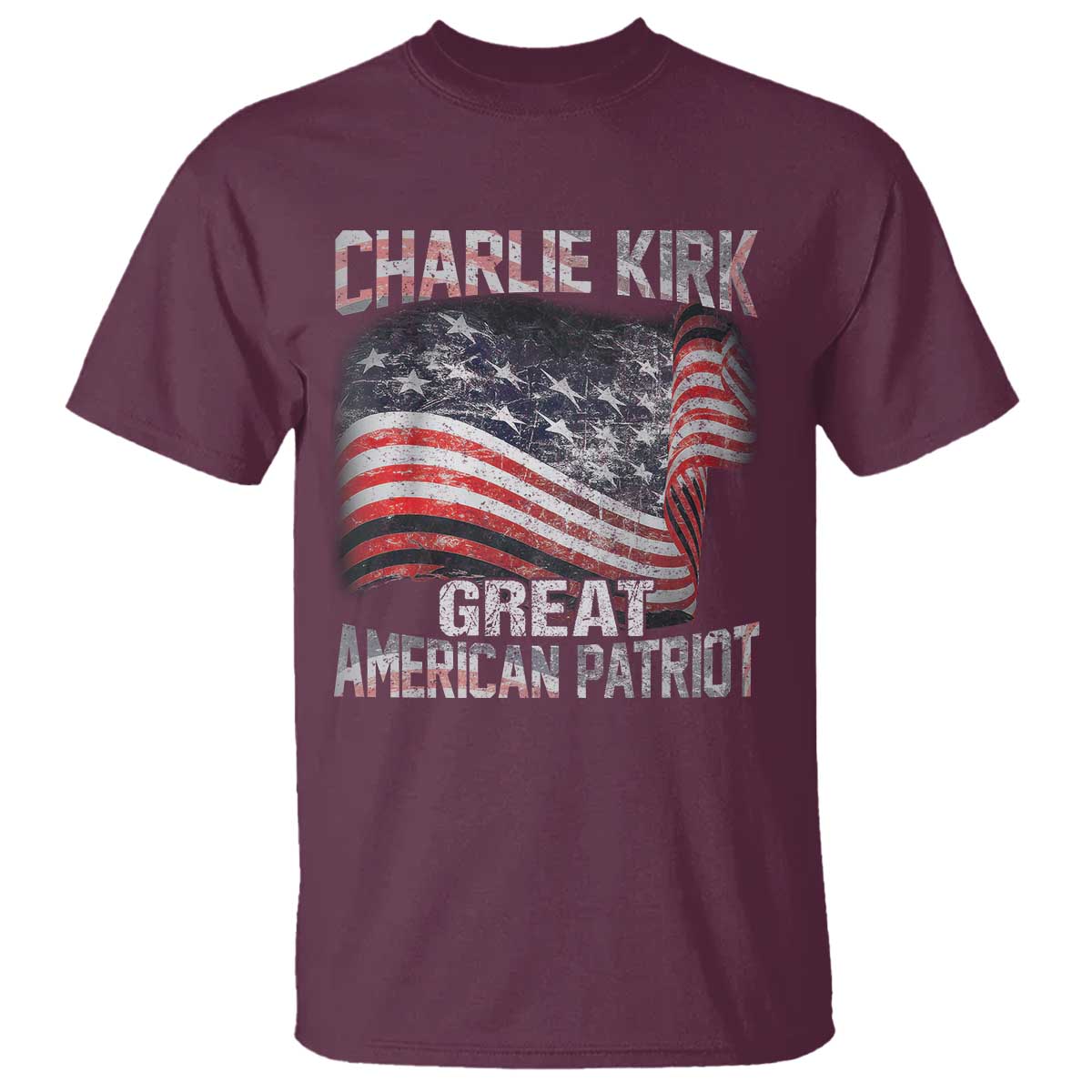 Charlie Kirk T Shirt Great American Patriot American Flag - Wonder Print Shop