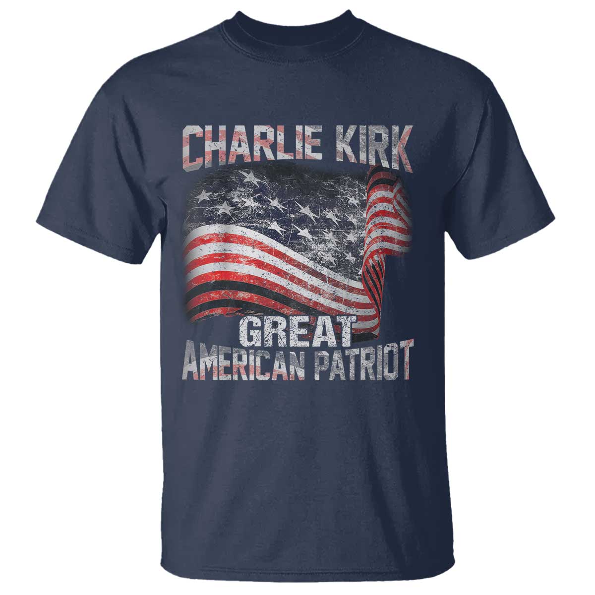 Charlie Kirk T Shirt Great American Patriot American Flag - Wonder Print Shop
