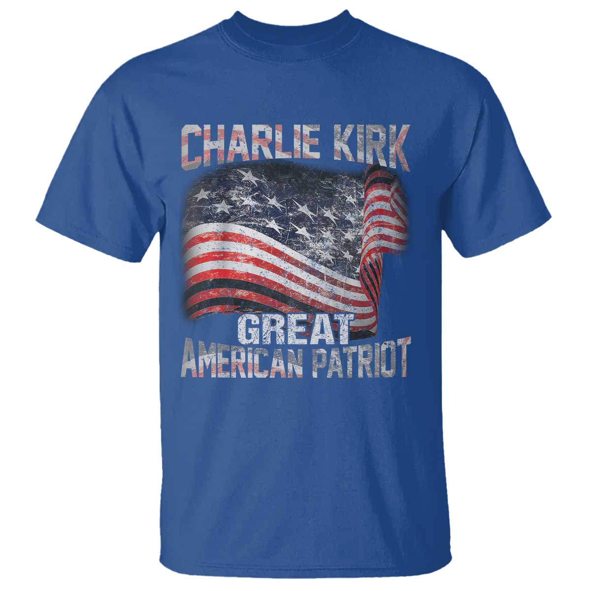 Charlie Kirk T Shirt Great American Patriot American Flag - Wonder Print Shop