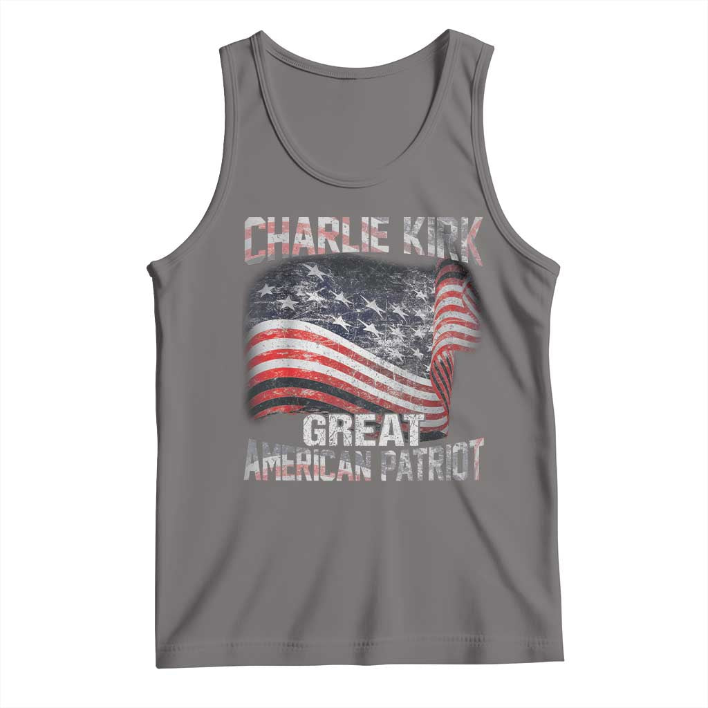 Charlie Kirk Tank Top Great American Patriot American Flag - Wonder Print Shop
