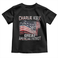 Charlie Kirk Toddler T Shirt Great American Patriot American Flag - Wonder Print Shop