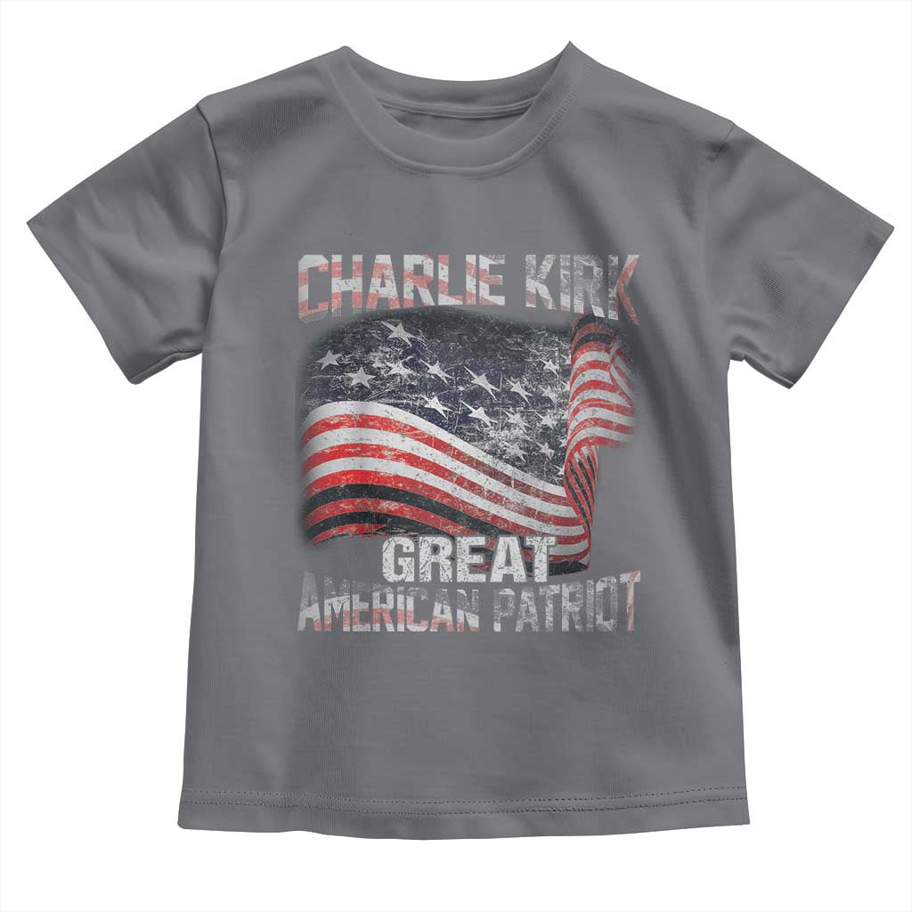 Charlie Kirk Toddler T Shirt Great American Patriot American Flag - Wonder Print Shop