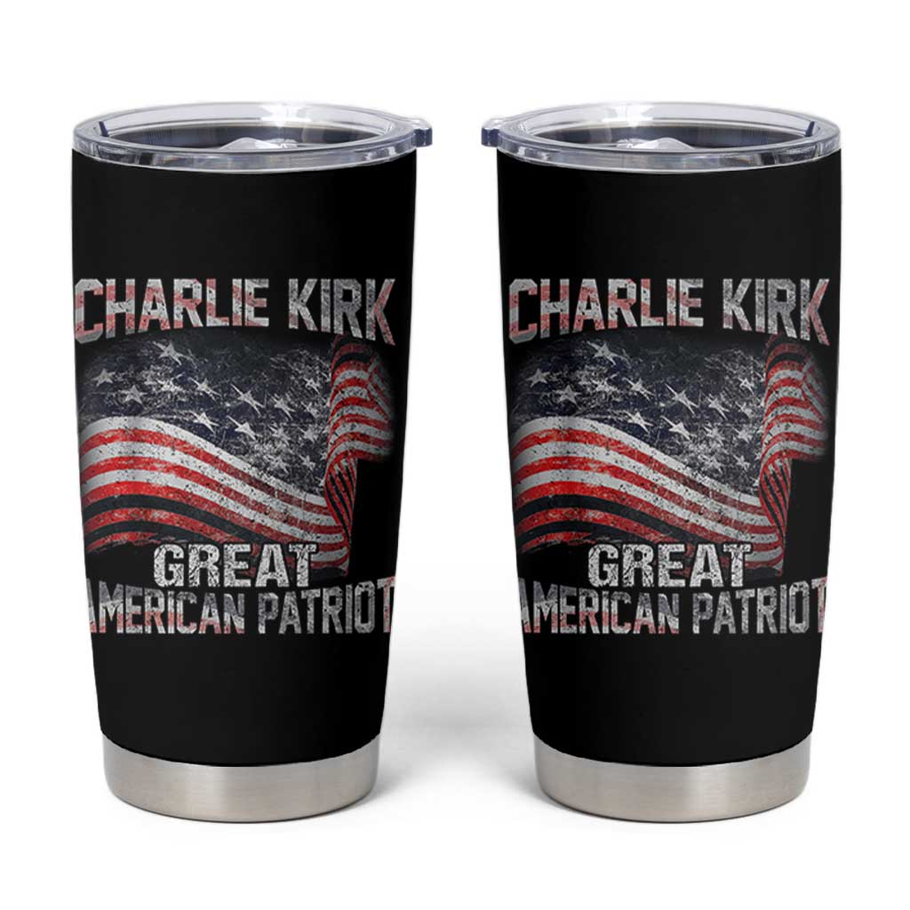 Charlie Kirk Tumbler Cup Great American Patriot American Flag - Wonder Print Shop