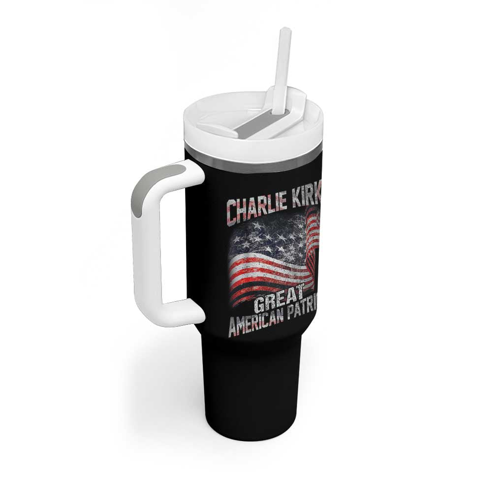 Charlie Kirk Tumbler With Handle Great American Patriot American Flag - Wonder Print Shop